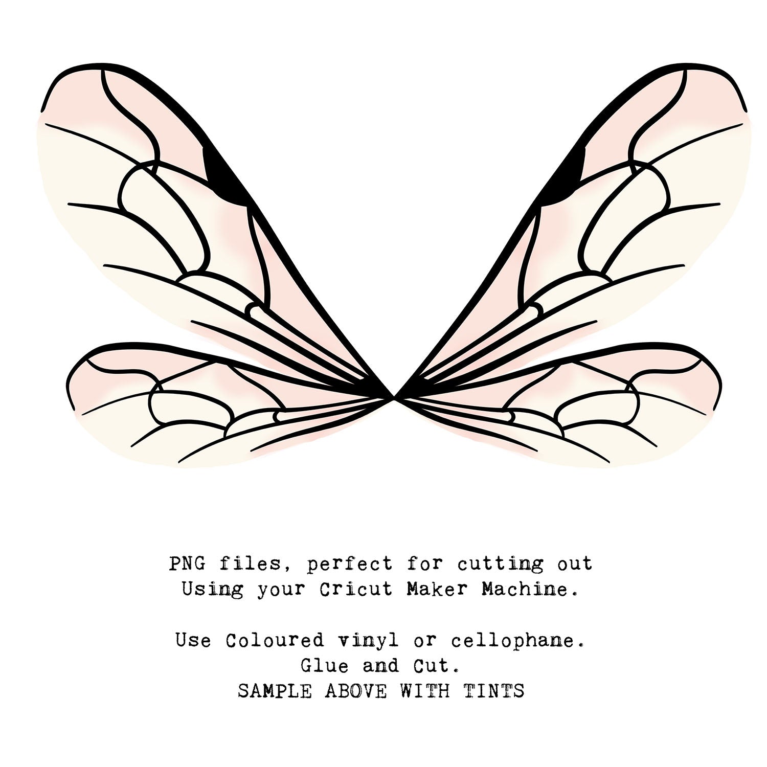 SVG & PNG Fairy Wing files for Cricut or Silhouette Cameo Cutting Machine. To create wearable fairy wings, in adult or children sizes.  Use this clipart design for Halloween Costumes, Fantasy or Cosplay or photography. These are Individual Wing Pieces, for you to cut and assemble. This is a digital product.